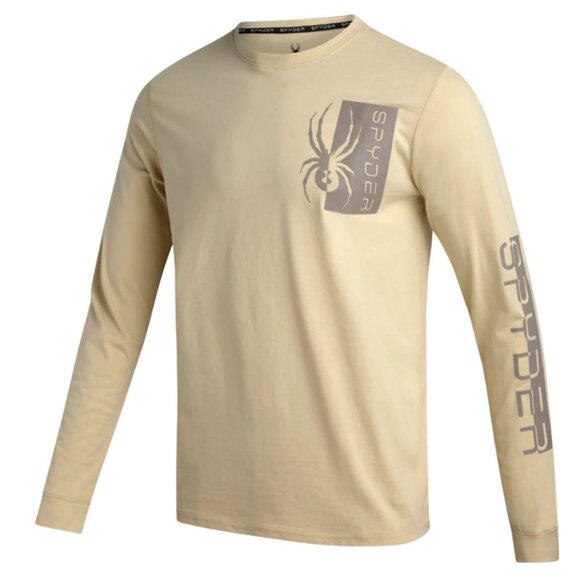 NEW SPYDER Mens Split Logo Long Sleeve - Cloud - Picture 1 of 3